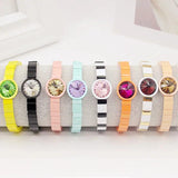 Enamel Charm Women's Bracelet Bangle Crystal Stone Elastic Rope