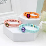 Enamel Charm Women's Bracelet Bangle Crystal Stone Elastic Rope