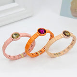 Enamel Charm Women's Bracelet Bangle Crystal Stone Elastic Rope