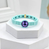 Enamel Charm Women's Bracelet Bangle Crystal Stone Elastic Rope
