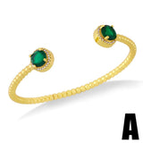 Green Stone Snake Cuff Bracelet Jewelry