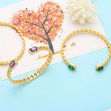 Green Stone Snake Cuff Bracelet Jewelry