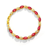 24k Gold Plated Ruby Bracelet for Women