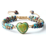Boho Yoga Bracelet Heart Shape Charm Wrap Beads Bracelets&Bangles