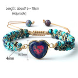 Boho Yoga Bracelet Heart Shape Charm Wrap Beads Bracelets&Bangles