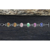 Vintage Oval Natural Stone Bracelet Tibetan Silver Plated 6 Chakra Tigers Eye