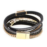 Leather Bracelets for Women with Fresh Water Pearls Charm