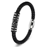 Stainless Steel Leather Bracelets Punk Style Charm Jewelry