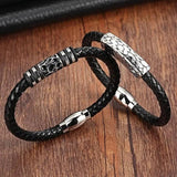 Stainless Steel Leather Bracelets Punk Style Charm Jewelry