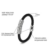 Stainless Steel Leather Bracelets Punk Style Charm Jewelry