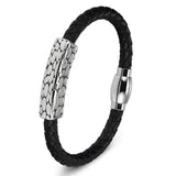 Stainless Steel Leather Bracelets Punk Style Charm Jewelry