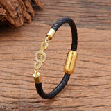 Zircon Bracelet Leather Rope Bangle for Women