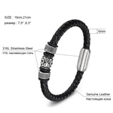 Punk Bracelet with Stainless Steel Magnet Buckle for Men