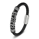 Punk Bracelet with Stainless Steel Magnet Buckle for Men