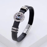 Leather Rope Chain Bangle Bracelet for Women Charm Insect Cross CZ Bracelet