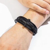 Classic Leather Bracelet Stainless Steel for Men