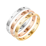 Stainless Steel Hollow Out Star Bangle Plating Jewelry Love Bracelet for Women