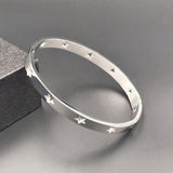Stainless Steel Hollow Out Star Bangle Plating Jewelry Love Bracelet for Women
