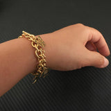 Stainless Steel Charm Bracelet with Pendants for Women Girls