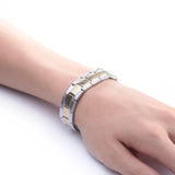 Men Stainless Steel Cross Bracelet 16mm Wide Wristband IB07