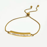 Peri'sbox Shell Sliding Adjustable Bracelet Mother of Pearl Thin Chain