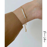 Peri'sbox Shell Sliding Adjustable Bracelet Mother of Pearl Thin Chain
