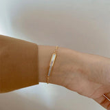 Peri'sbox Shell Sliding Adjustable Bracelet Mother of Pearl Thin Chain