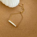 Peri'sbox Shell Sliding Adjustable Bracelet Mother of Pearl Thin Chain