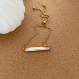 Peri'sbox Shell Sliding Adjustable Bracelet Mother of Pearl Thin Chain