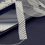 Rhinestone Leaf Bridal Arm Bracelet Wedding Hand Jewelry Crystal Heart