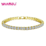 925 Silver Rhinestone Bangle Tennis Bracelet