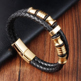 Cowhide Multi-Layer Leather Charm Bracelet for Men
