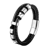 Cowhide Multi-Layer Leather Charm Bracelet for Men