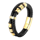 Cowhide Multi-Layer Leather Charm Bracelet for Men