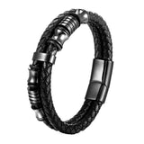 Cowhide Multi-Layer Leather Charm Bracelet for Men