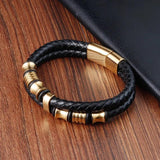 Cowhide Multi-Layer Leather Charm Bracelet for Men