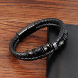 Cowhide Multi-Layer Leather Charm Bracelet for Men