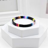 DIY Enamel Macaron Women's Bracelet Bohemian Elastic Bangle