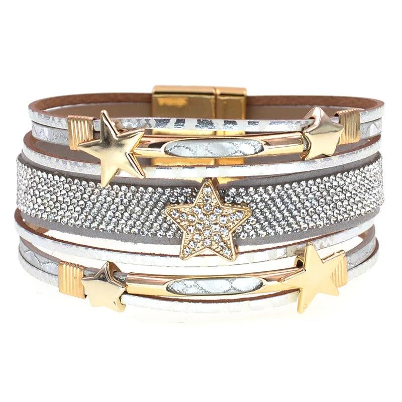 Bohemia Leather Bracelet with Star Charm