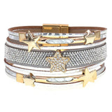Bohemia Leather Bracelet with Star Charm