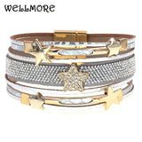 Bohemia Leather Bracelet with Star Charm