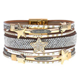 Bohemia Leather Bracelet with Star Charm