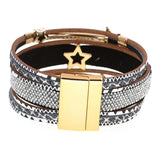 Bohemia Leather Bracelet with Star Charm