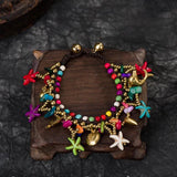 Boho Style Starfish Bracelet Hand-woven Beach Bangle