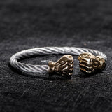 Open Cuff Bangle Men Fist Elastic Bracelet Titanium Steel Bangles