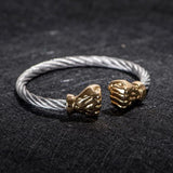 Open Cuff Bangle Men Fist Elastic Bracelet Titanium Steel Bangles