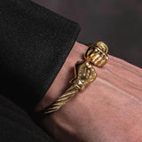 Open Cuff Bangle Men Fist Elastic Bracelet Titanium Steel Bangles