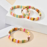 Rainbow Tile Bracelet Colorful Beads Bracelets for Women Jewelry