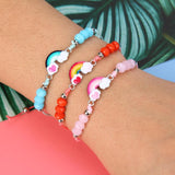 12pcs Unicorn Butterfly Charms Braided Bracelet Colorful Bead Anklet