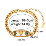 Heart Plate Cuban Chain Bracelets for Women